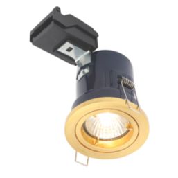 Electralite Yate Fixed  Fire Rated Downlights Brass 10 Pack