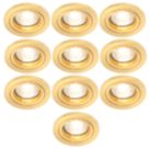 Electralite Yate Fixed  Fire Rated Downlights Brass 10 Pack