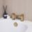 ETAL Lanza Brushed Brass 174mm Deck Mounted Lever 2 Tap Holes Bath Mixer Tap