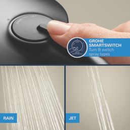 Grohe Precision 250 Round HP Rear-Fed Concealed Matt Black Thermostatic Shower System