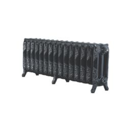 Arroll 470mm x 1234mm 4606BTU Black / Silver Cast Iron 3 Column Radiator