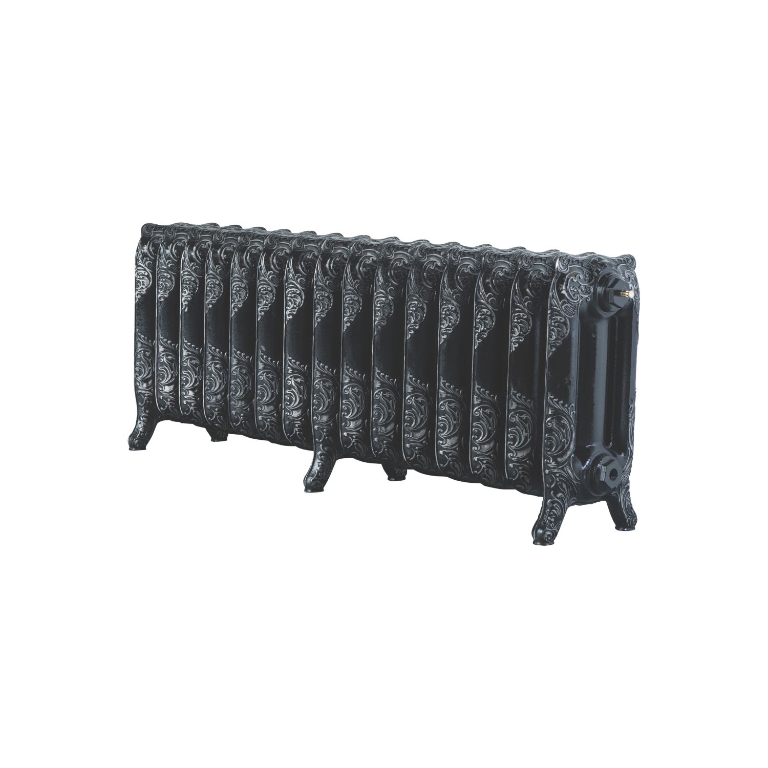 Arroll 470mm x 1234mm 4606BTU Black / Silver Cast Iron 3 Column Radiator (7060P)