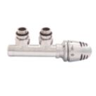 Ximax Design Chrome 50mm Traditional Angled H Block Right Thermostatic Radiator Valve Head & Body