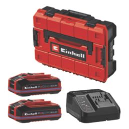 Einhell Professional Compact 18V 2 x 4.0Ah Li-Ion Power X-Change Brushless Cordless Combi Drill & Impact Driver Twin Pack