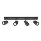 Knightsbridge  Bar 4-Light Quad GU10 Ceiling Spotlight Matt Black