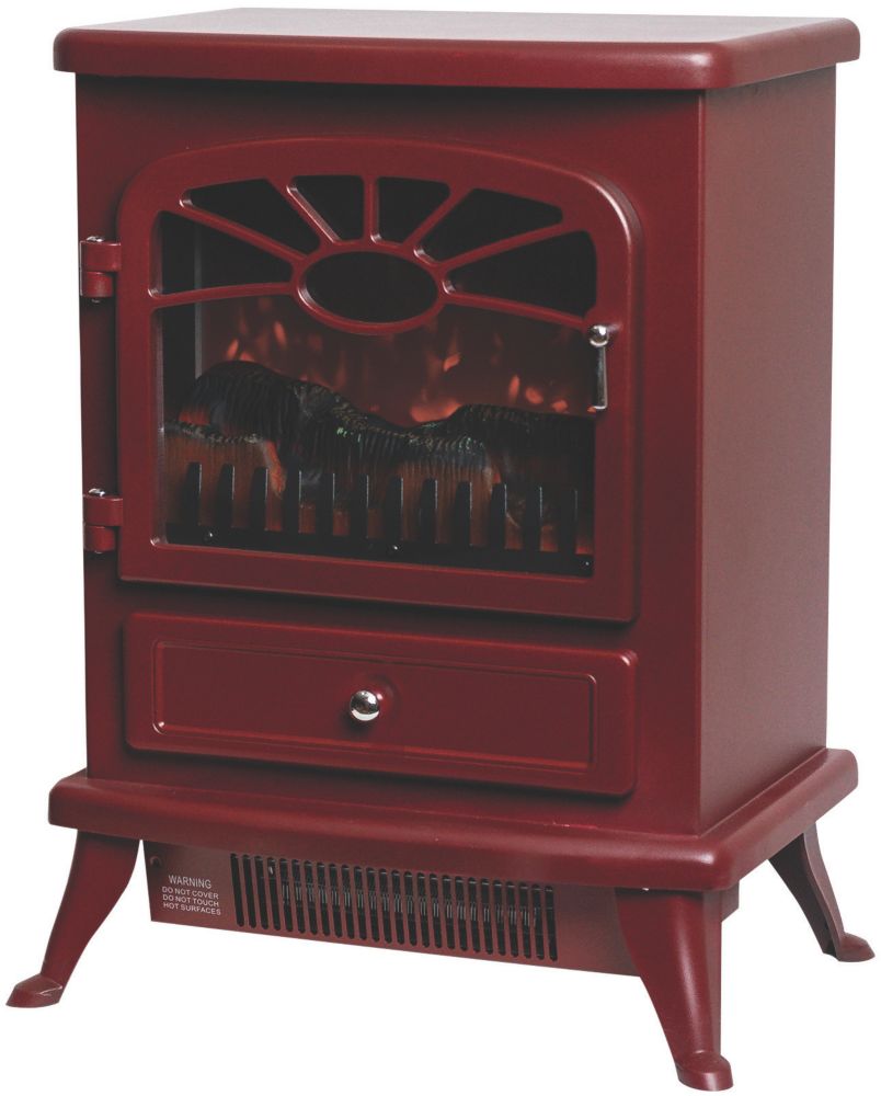 Focal Point ES2000 Burgundy Electric Stove 430mm x 540mm Screwfix