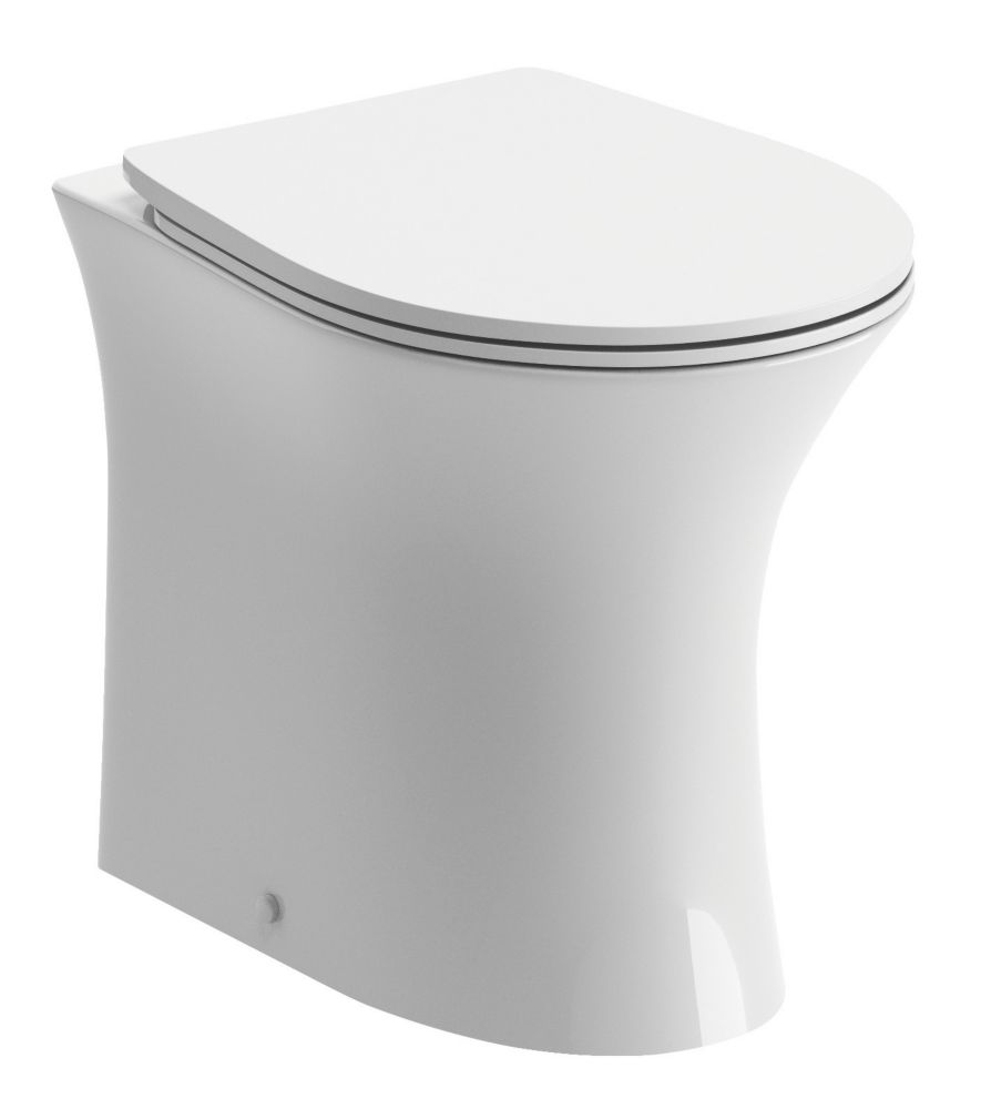 Square Back to Wall Toilet Pan and Soft Close Slim Seat