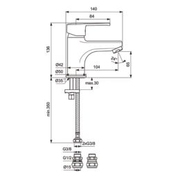 Armitage Shanks Sandringham SL 21 Chrome  136mm Lever Mono Basin Mixer Tap