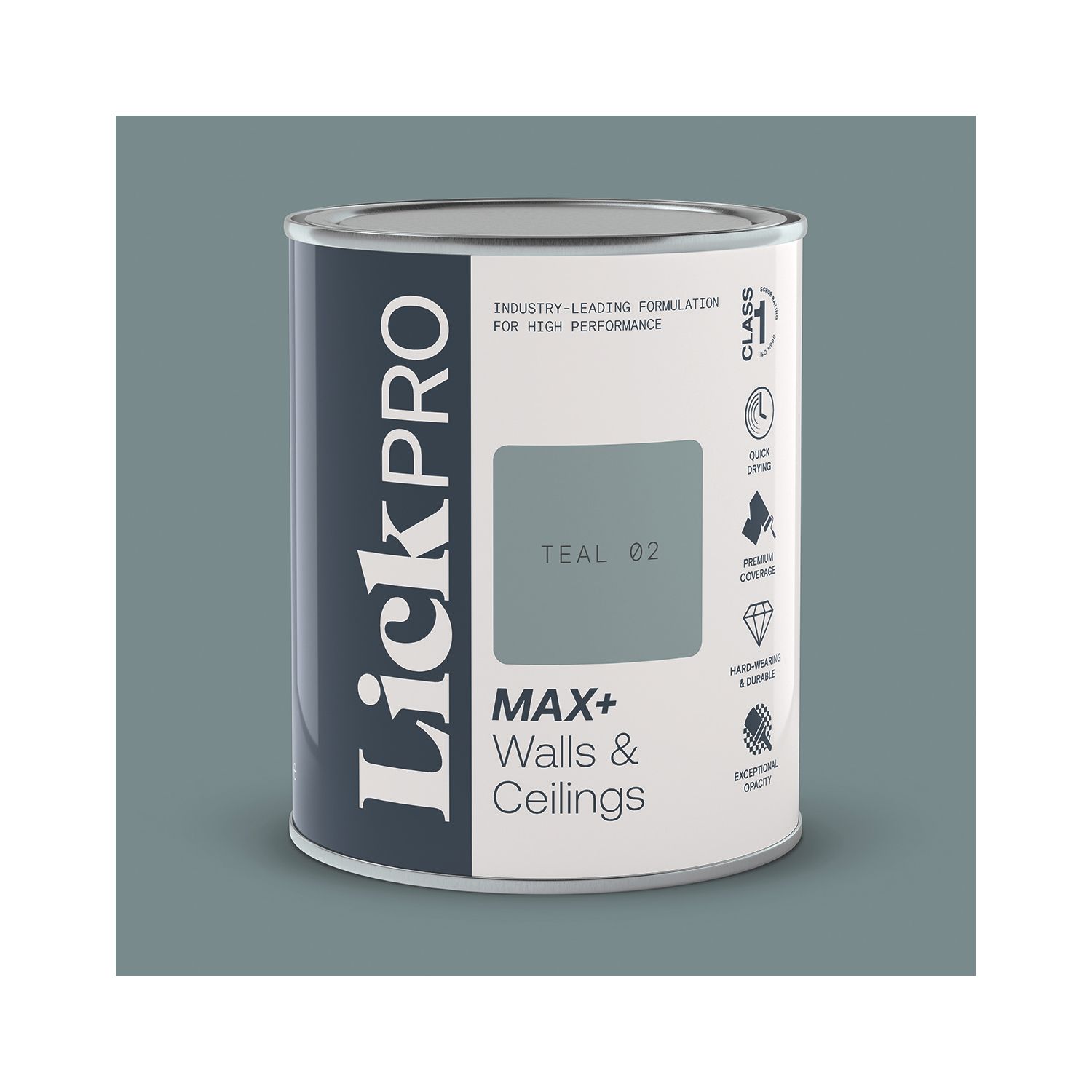 LickPro Max+ 1Ltr Teal 02 Matt Emulsion Paint (706TM)