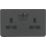 Knightsbridge  13A 2-Gang DP Switched Double Socket Anthracite  with Black Inserts