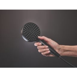 Hansgrohe Vernis Shape Showerpipe 230 HP Rear-Fed Exposed Matt Black Thermostatic Mixer Shower Kit