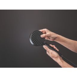 Hansgrohe Vernis Shape Showerpipe 230 HP Rear-Fed Exposed Matt Black Thermostatic Mixer Shower Kit