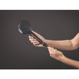 Hansgrohe Vernis Shape Showerpipe 230 HP Rear-Fed Exposed Matt Black Thermostatic Mixer Shower Kit