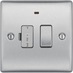 British General Nexus Metal 13A Switched Fused Spur with LED Brushed Steel
