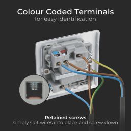 British General Nexus Metal 13A Switched Fused Spur with LED Brushed Steel