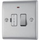 British General Nexus Metal 13A Switched Fused Spur with LED Brushed Steel