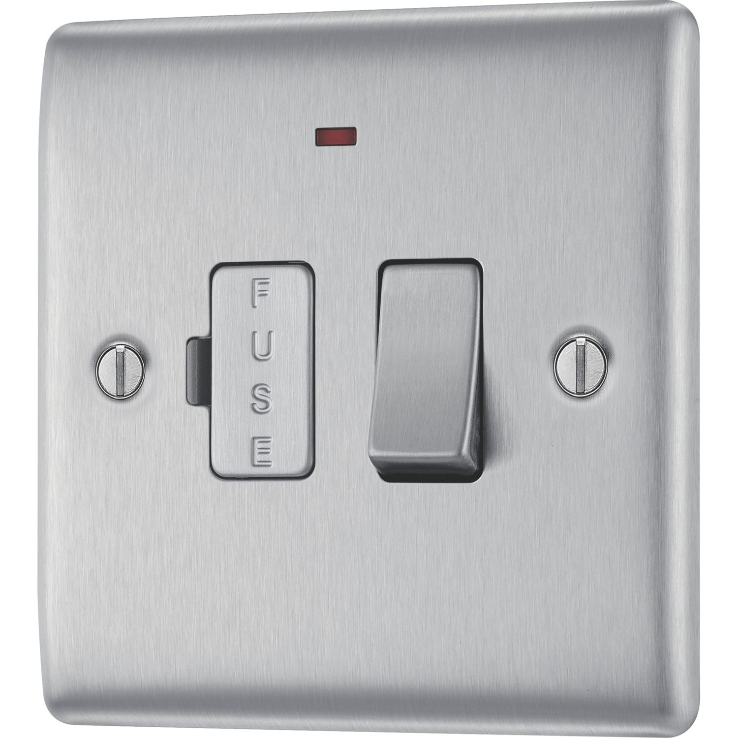 British General Nexus Metal 13A Switched Fused Spur with LED Brushed Steel (706XG)