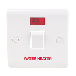 LAP  20A 1-Gang DP Water Heater Switch White with Neon