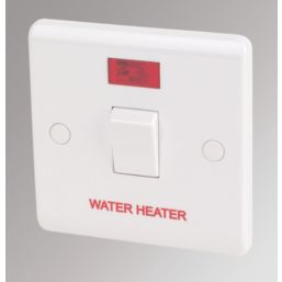 LAP  20A 1-Gang DP Water Heater Switch White with Neon