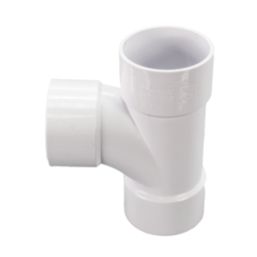 FloPlast Solvent Weld Equal Tees White 32mm 3 Pack