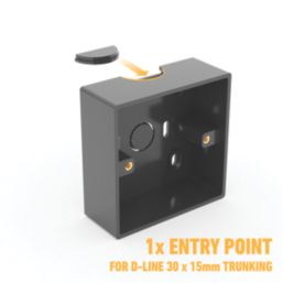 D-Line SSB35B/2 1-Gang Surface Pattress Black Box 35mm 2 Pack