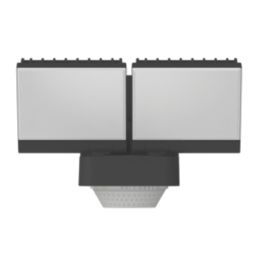 Brackenheath iSpot Swivel Outdoor LED Twin floodlight With PIR & Photocell Sensor Black 16.5W 2100lm