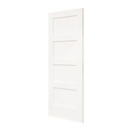 Primed White Wooden 4-Panel Shaker Internal Door 2032mm x 813mm