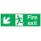 Essentials  Non Photoluminescent "Fire Exit Down Left" Signs 150mm x 450mm 100 Pack