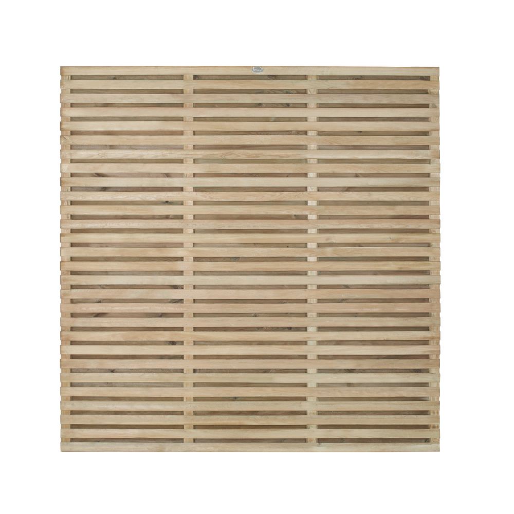 Forest Double-Slatted Fence Panels 6 x 6' Pack of 3 | Fence Panels ...