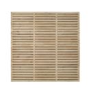Forest  Double-Slatted  Fence Panels Natural Timber 6' x 6' Pack of 3