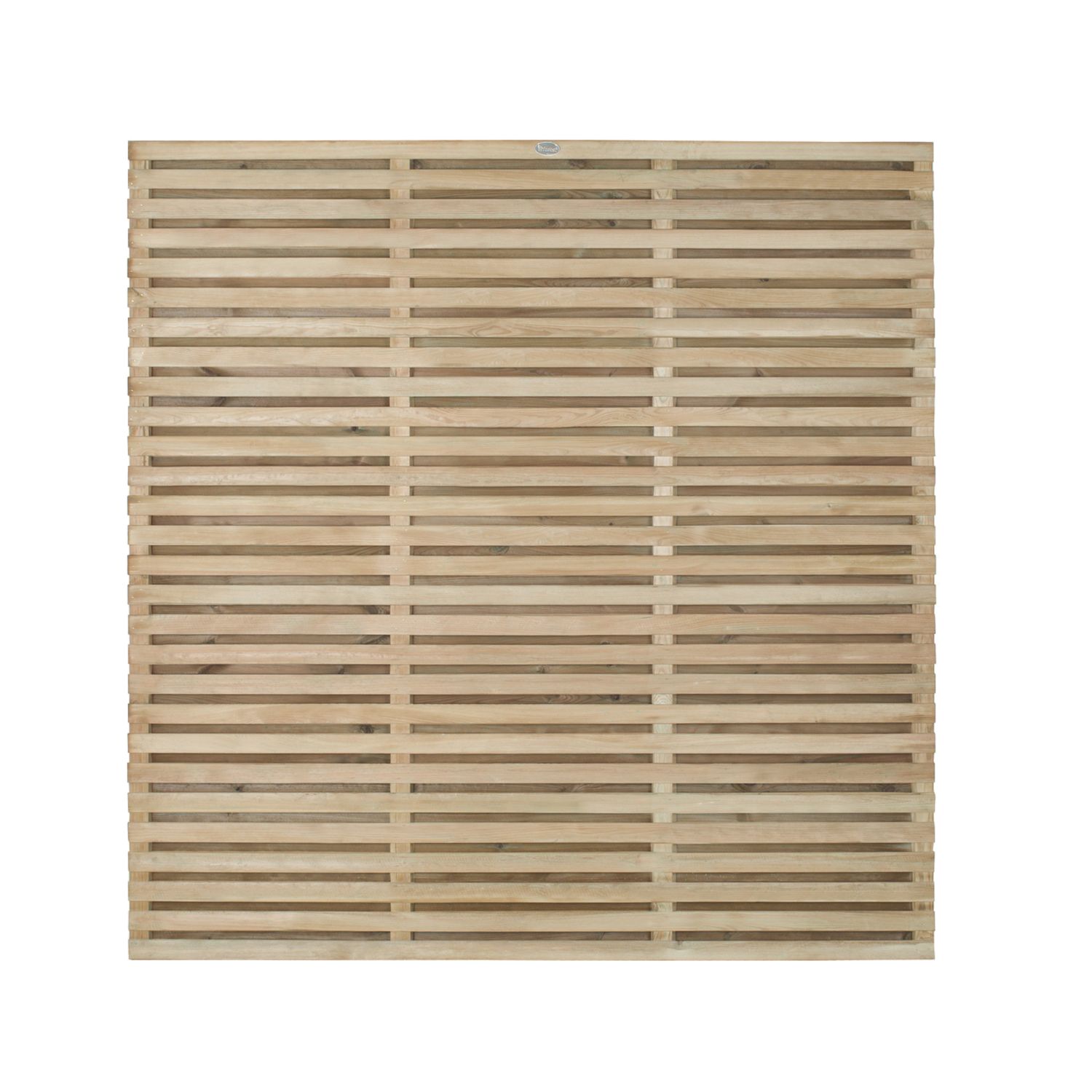 Forest Double-Slatted Fence Panels Natural Timber 6' x 6' Pack of 3 (707JG)