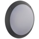 LAP Seran Outdoor Round LED Bulkhead Matt Black 12W 1000lm