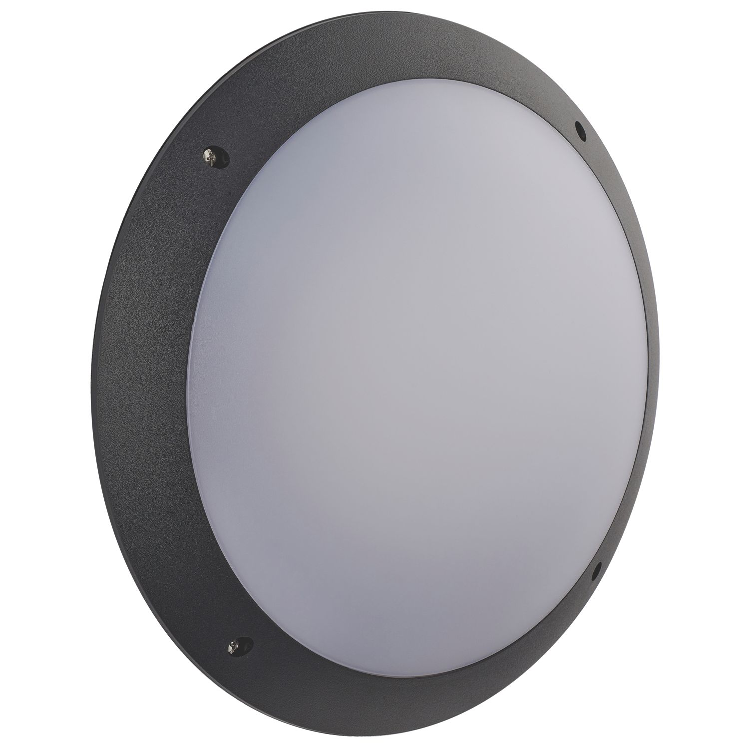 LAP Seran Outdoor Round LED Bulkhead Matt Black 12W 1000lm (707PG)