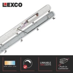 Lexco Alrai Single 4ft LED Adjustable CCT Batten 36W 2500-5000lm 220-240V