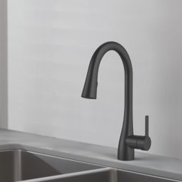 Swirl Oxford  Pull-Out Spray Mixer Kitchen Tap Black
