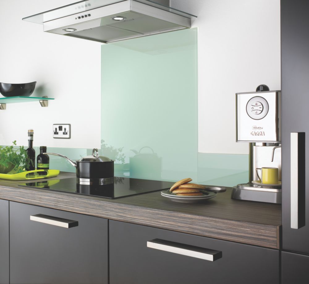 Impact Glass Whisper SelfAdhesive Toughened Glass Splashback 600mm x 750mm x 6mm Screwfix
