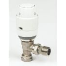 Danfoss RAS-C² 15mm x 1/2" White/Nickel-Plated Angled Traditional Thermostatic Radiator Valve Head & Body