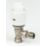 Danfoss RAS-C² 15mm x 1/2" White/Nickel-Plated Angled Traditional Thermostatic Radiator Valve Head & Body