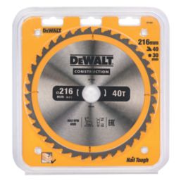 DEWALT  Wood/Nails TCT Circular Saw Blade 216mm x 30mm 40T