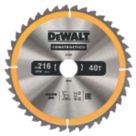 DeWalt  Wood/Nails TCT Circular Saw Blade 216mm x 30mm 40T