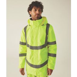 Regatta Hi-Vis Pro Contract Dover Parka Jacket Yellow 2X Large 57" Chest
