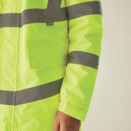 Regatta Hi-Vis Pro Contract Dover Parka Jacket Yellow 2X Large 57" Chest