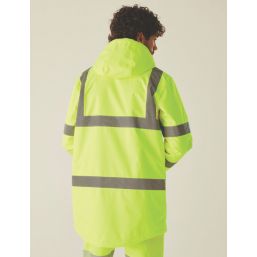 Regatta Hi-Vis Pro Contract Dover Parka Jacket Yellow 2X Large 57" Chest
