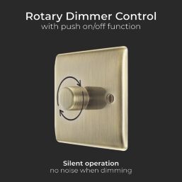 British General Nexus Metal 1-Gang 2-Way LED Dimmer Switch  Antique Brass