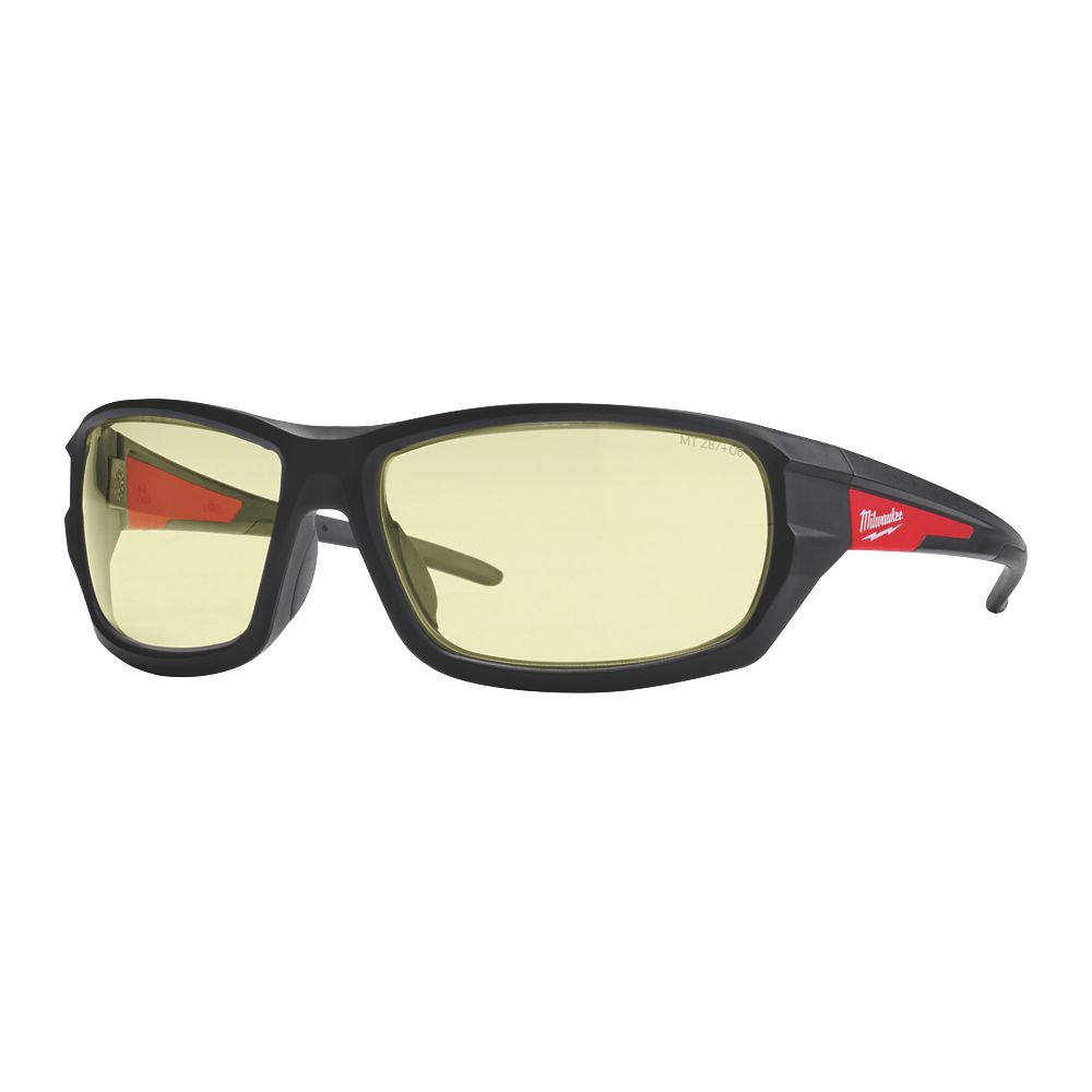 Milwaukee Performance Yellow Lens Safety Glasses Screwfix