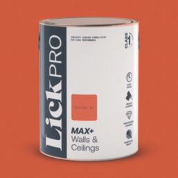 LickPro Max+ 5Ltr Orange 01 Eggshell Emulsion  Paint