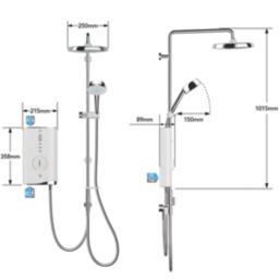 Mira Sport Max Dual with Airboost White/Chrome 9kW  Electric Shower