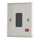 Contactum iConic 13A Unswitched Fused Spur with Neon Brushed Steel with Black Inserts