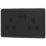 Arlec  13A 2-Gang SP Switched Socket Black  with Colour-Matched Inserts