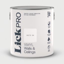 LickPro  2.5Ltr White 04 Vinyl Matt Emulsion  Paint